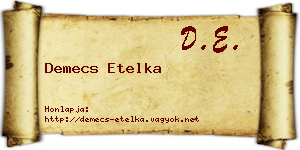 Demecs Etelka névjegykártya